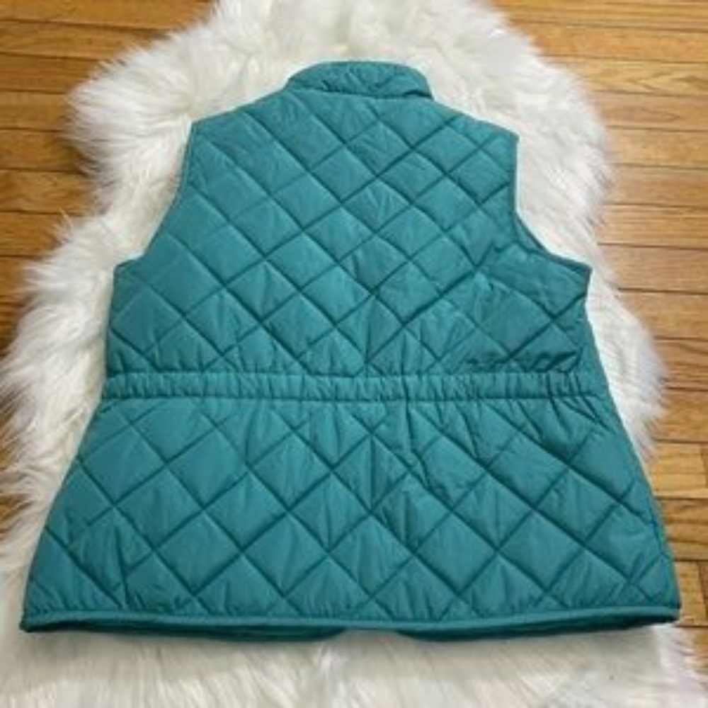 Women’s St Johns Bay Blue Puffer Vest Zippered - Picture 3 of 7